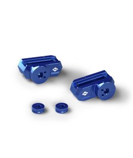 Composants anodisés bleus pour commandes reculées Gilles Tooling