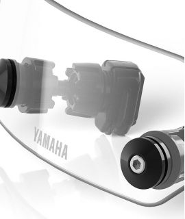 Détail du déflecteur de bulle étroit Yamaha