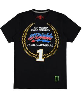 T-shirt Fabio Quartararo Champion du Monde 2021 noir