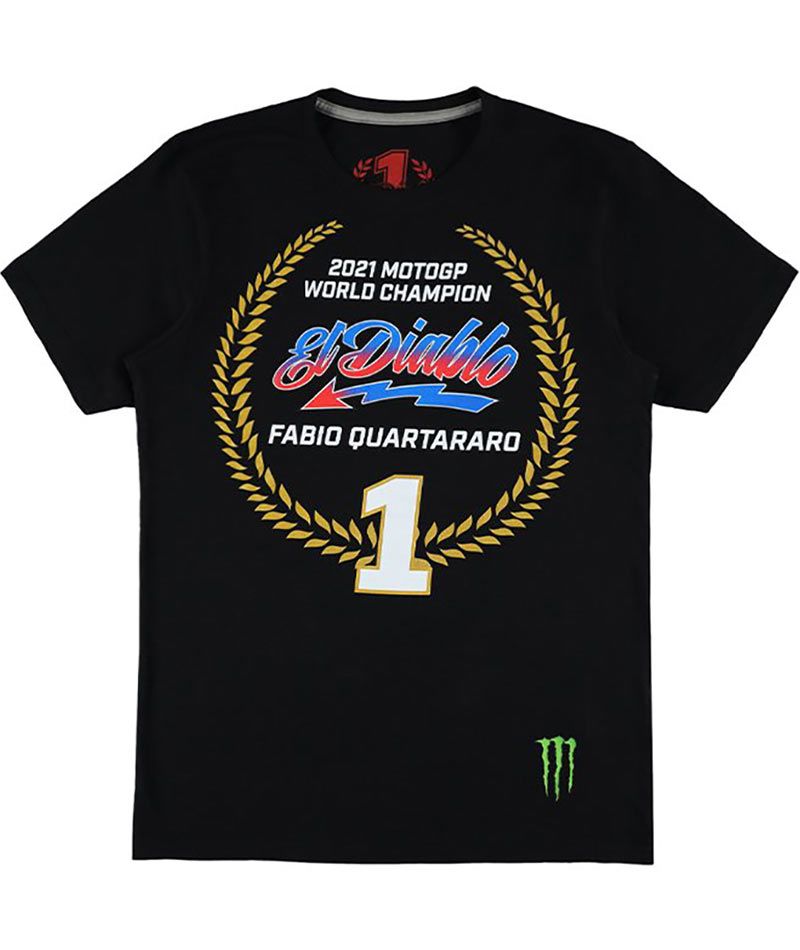 T-shirt Fabio Quartararo Champion du Monde 2021 noir