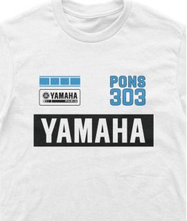 Détail des logos t-shirt Patrick Pons Yamaha 303