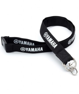 Cordon de Cou Lanyard Noir et Blanc Yamaha